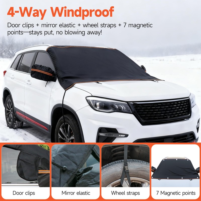 WEAREN Windshield Cover for Ice and Snow Heavy Duty Car
