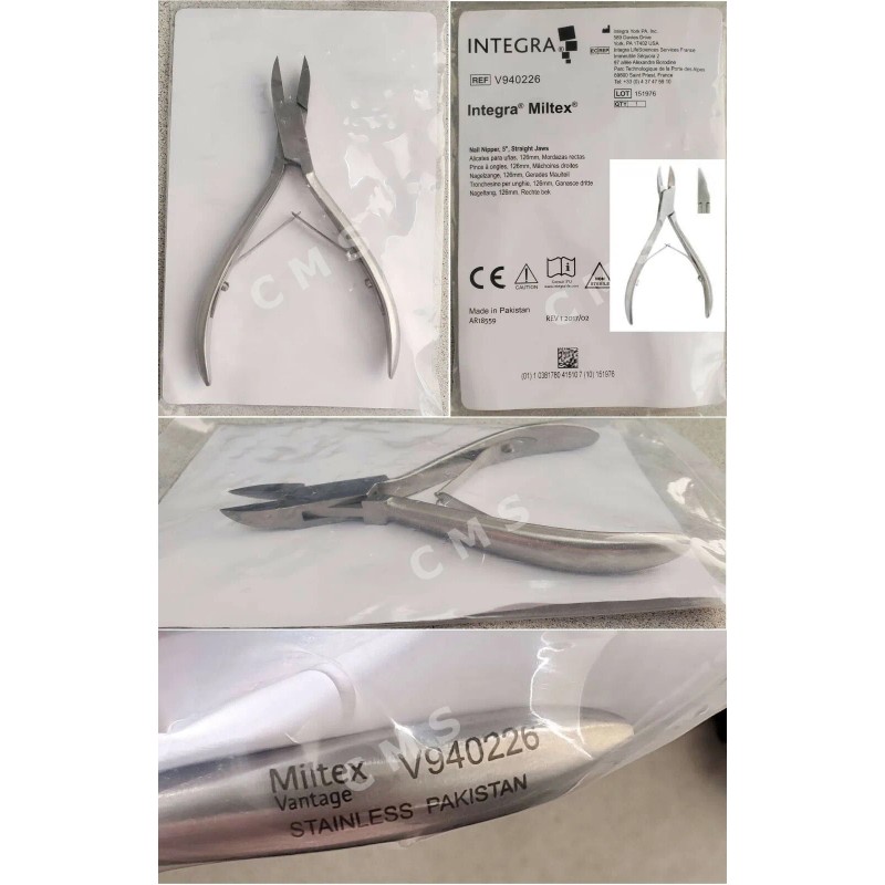 MILTEX VANTAGE V940226 Nail Nipper 5" Straight Jaw Stainless Steel