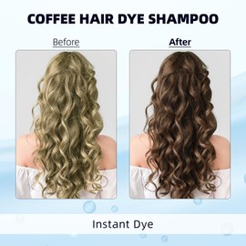 Ivnil Coffee Hair Dye Shampoo 3 in 1 Instant Color for Grey Coverage Seimi Permanent for Women/Men (Coffee)