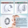 Hose Vary 4 Inch Wall-Mounted Exhaust Fan, Window Bathroom Fan,