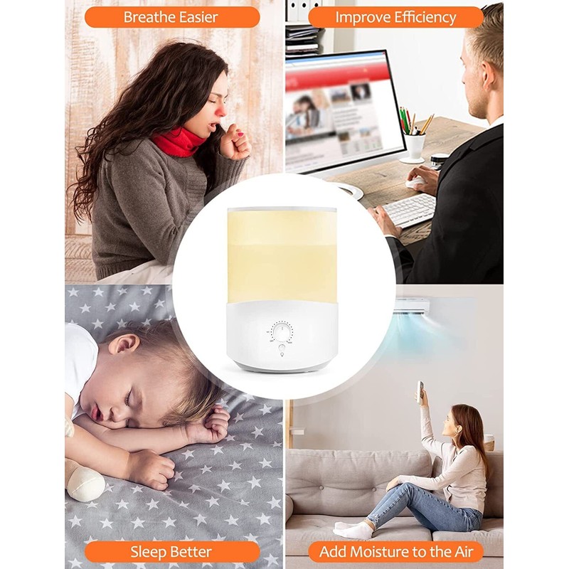 homasy 2in1 Humidifiers for Bedroom 2.5L Cool Mist Humidifier &Diffuser