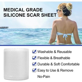 Lnmyic Hojas De Silicona Para Cicatrices (1.6” X 120"), Cinta Adhesiva De Gel Transparente Para Cicatrices, Tiras Invisibles De Silicona Para Cicatrices De Grado Médico, Parches Transparente