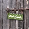 Wine Metal Sign with Vines Motif and Saying "Weinlaube -