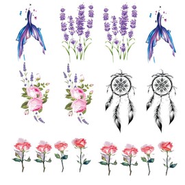 12 Pcs Temporary Tattoo Stickers Art Stickes Realistic tattoo stickers Suitable for women and girls Random color