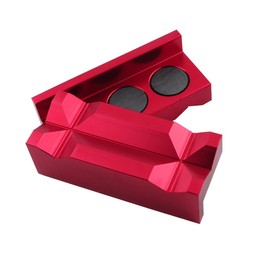 AC PERFORMANCE Aluminum Vise Jaw Clamp Block Tools Insert Pad Multi-Purpose Magnetic, Red AL Jaw Covers, for Holding an Fitting Adapter, Length 100mm (4"), Pair