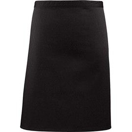 Premier work wear ‘Colours’ mid length apron for bistro/bar/catering/kitchen PR151 - Black - One Size