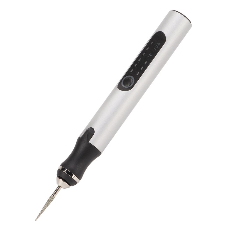 Electric Engraving Pen Aluminum Alloy Silver Mini Micro Engraver with