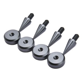 PrecisionGeek M6 Speaker Spikes with 20mm Isolation Pads – Set of 4 Spikes + 4 Pads – Anodised Aluminium Grey – HiFi Speakers, AV Racks, Subwoofers & Audio Equipment | Anti-Vibration Feet