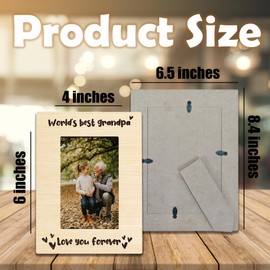 Vodbok Grandpa Picture Frame, World's Best Grandpa, Grandpa Gifts, Father's Day Decor Birthday Gifts Grandpa, Display On Tabletop, Desk, 4X6 Inch Photo