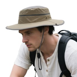 BESSTEVEN Sun Hat for Men Women: Fishing Hat Wide Brim UPF 50+ Bucket Boonie Cap UV Protection for Summer Outdoor Hiking Camping Gardening Khaki
