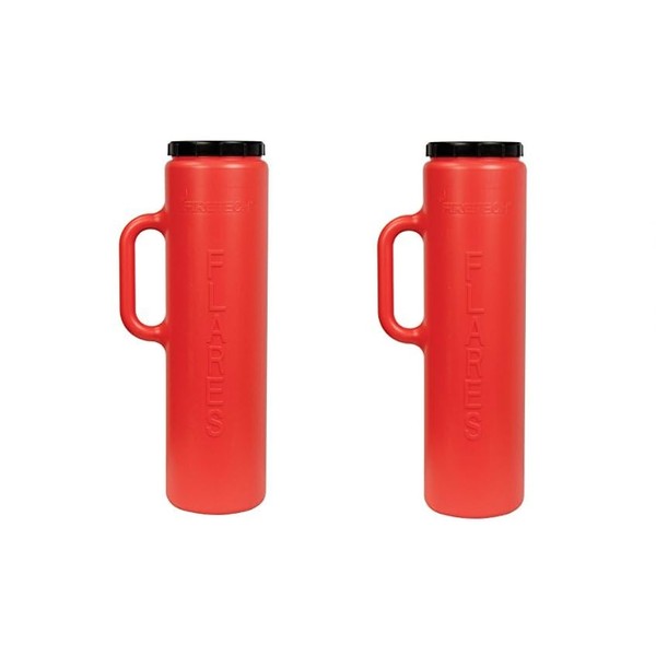Red Safety Flare Containers - 2 Containers - Each Holds
