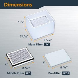 POWERTEC 3-Stage Filtration Replacement Kit for FE1380 Solder Fume Extractor, Includes 5 Pre-Filters, 1 Middle Filter & 1 Main Filter, 99.97% Purification for Solder Smoke and Fumes (75093)
