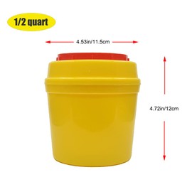 4-Pack Sharps Container（1/2 Quart,Small Sharp Needle Disposal Containers,Biohazard Medical Containers Sharps Box for Home and Travel Use