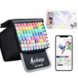 YHC 80 Colors Alcohol Markers for Artists, Free APP for Coloring, Dual Tips Alcohol-Based Markers for Drawing,Painting and Sketching, Great Gift Idea for Kids and Adults