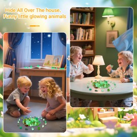 102Pcs Mini Resin Animals Bulk to Hide Luminous Mini Animals Glow in The Dark for DIY Garden Miniatures Dollhouse Combination Sets for Micro Landscape Aquarium Party Decor