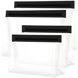 Leak Proof Clear Toiletry Bag - Sealed TSA Approved Toiletry Bag with Reinforced Seams, Reusable and Easy to Clean, Clear Travel Bags for Toiletries, Food-grade PEVA Mother's day gift Portable cosmetic storage - Color: 2L+2M, Black