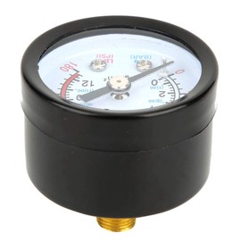 fasient1 Air Compressor Parts Pressure Gauge, Round Pressure Gauge 0-180 PSI Instrument Pressure Meter Y40 Iron Shell for Screw Compressor, Piston Compressor