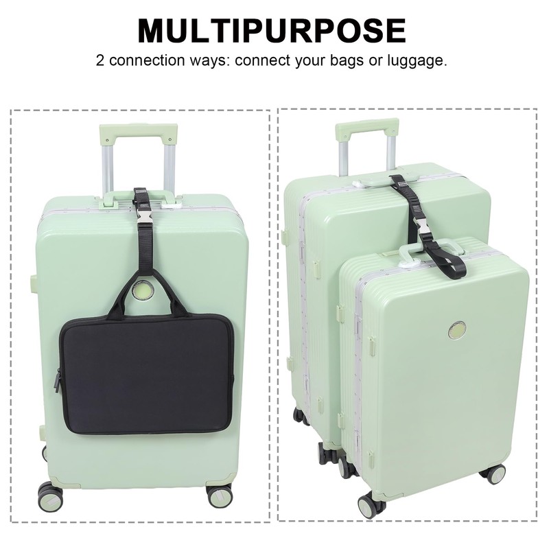 Vividwise Luggage Straps, Stretchable Luggage Connector Straps for Suitcases, Metal