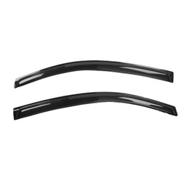 IKON MOTORSPORTS Tape On Window Visors Compatible with 2012-2019 Fiat 500, Acrylic Black Rain Guards, Side Window Wind Deflectors 2PCS