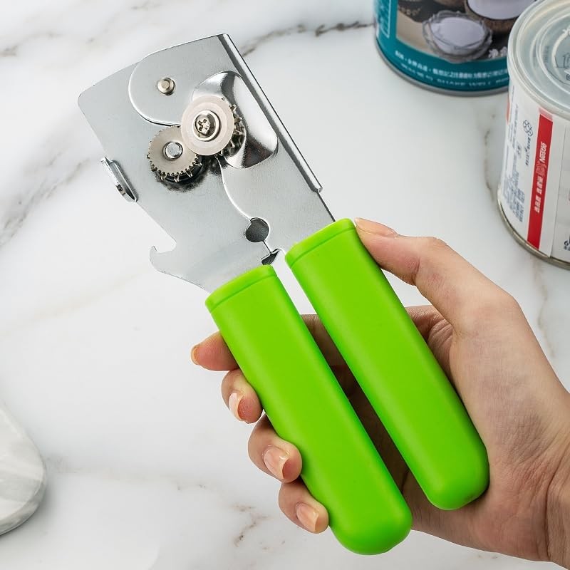 Simple Steel Can Opener - Sturdy Metal Manual Lid Opener,