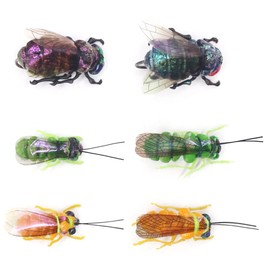 YZD Realistic Fly Fishing Dry Wet Nymph Trout Flies Topwater Lures for Freshwater Saltwater High Simulation Hand Tie Lure Kits 6 pcs