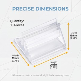 50 Pack Clear Acrylic Place Card Holders, Photo Holders For Tables