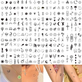 DELUXEFOX Tattoo Stickers, 234 Pieces, Body Seal, 2 Weeks Tattoo Stickers, Birds, Flowers, Cute, Stylish, Waterproof, Women's, Tattoo Stickers, Easy to Apply, Arms, Legs, Body, Chest, Shoulder, Back,