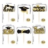 24 Pcs Graduation Cupcake Toppers 2025, Gold Glitter Grad Cupcake
