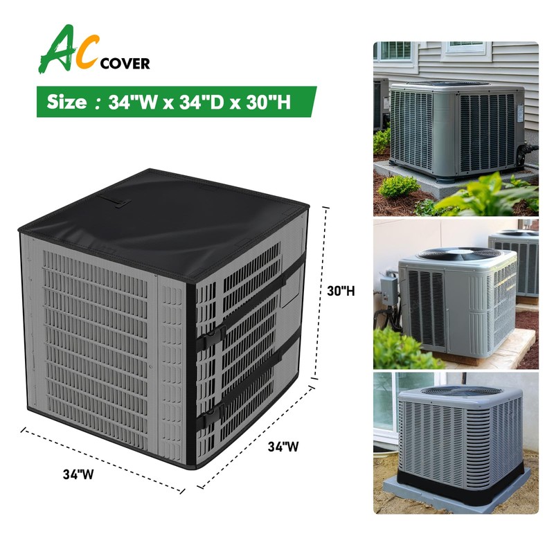 2 in 1 Air Conditioner Covers for Outside, 34''W x