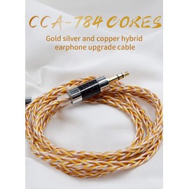 CCA KZ Gold Silver Plated IEM Cable, Upgrade Headphone Wire for KZ ZS10 PRO/ZSN Pro X/ZSN PRO/ZSX/ZSN/AS12/AS16/ZAX/DQ6 C12/CA16/CA4/NRA
