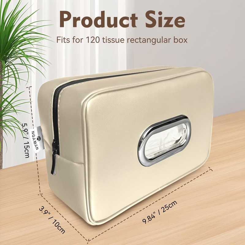 Noaman Upgraded Large Car Tissue Holder Premium PU Leather Tissues