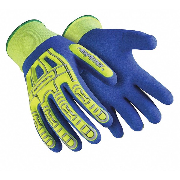 HexArmor 7101-L (9) Work Gloves,with Hi-Vis Shell,Size L,PR