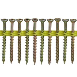 Quik Drive WSNTL3S Wood Screws 3-Inch Course Twin Threads, Yellow Zinc Coating