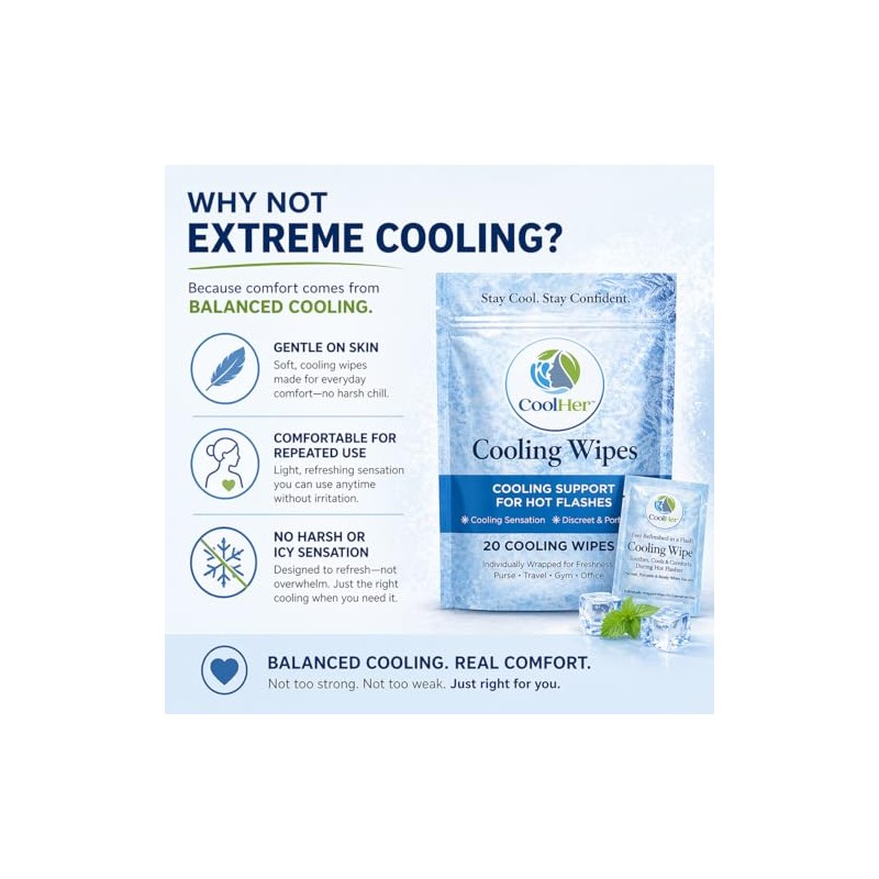 Gentle Cooling Wipes for Hot Flashes and Warm Weather