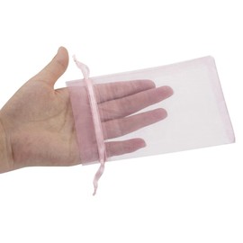 HRX Package HRX Package 100pcs Blush Pink Organza Gift Bags, 4 x 6 inch Candy Mesh Drawstring Bags Jewelry Pouches for Christmas Wedding Baby Shower Party