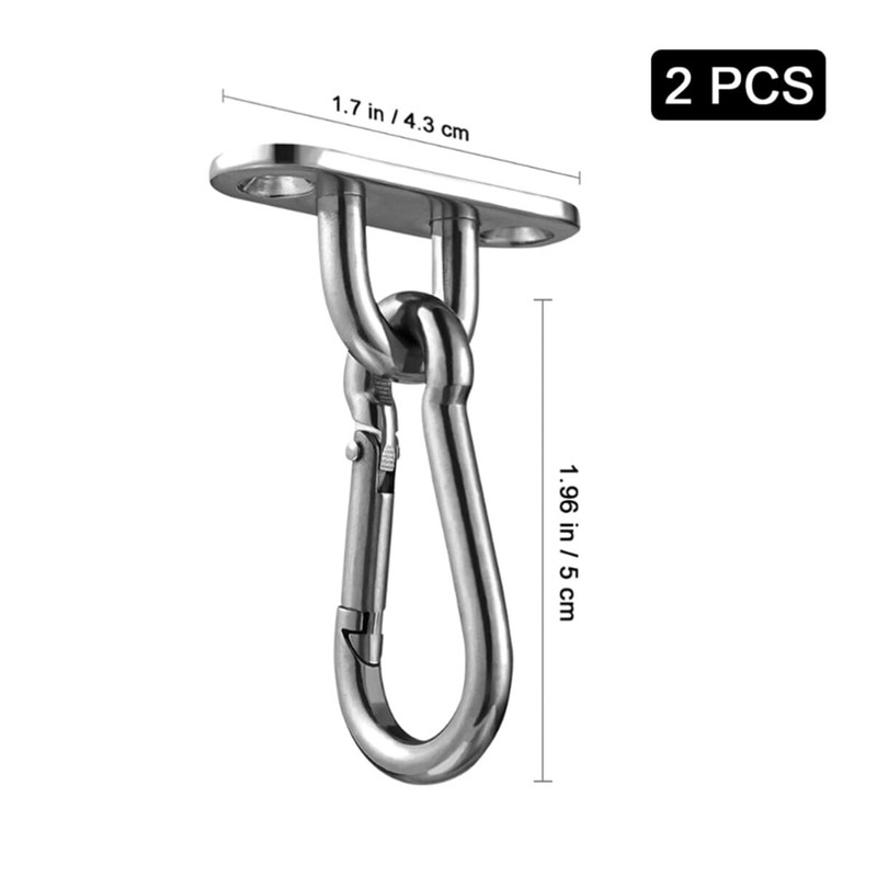 NUOLUX Pad Eye Rectangular Ceiling Hook Carabiner Shade Hook U