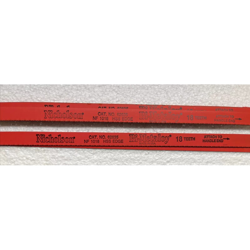 Nicholson vintage hacksaw blade 10”18T Nicholson 62635 Bi-Metaloy HSS edge