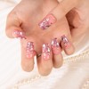 LOVFUL Press on Nails Pink Glitter| Handmade with Full Covered
