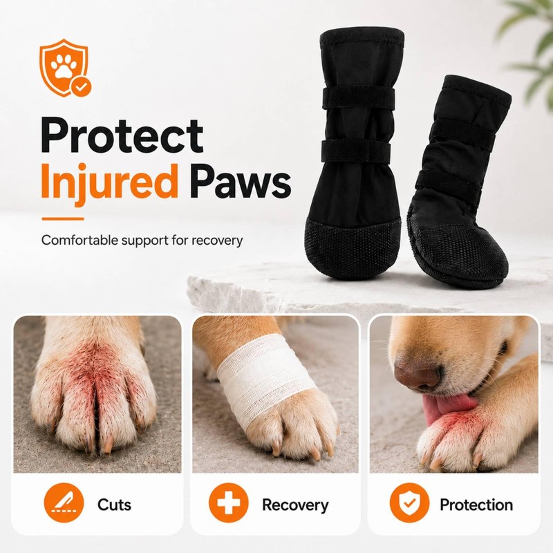 Dog Recovery Boot for Injured Paws, Breathable Dog Shoes with