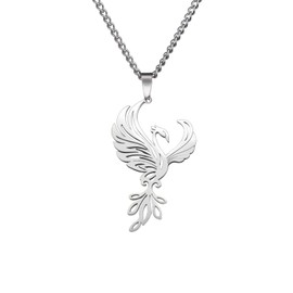 Dreamtimes Phoenix Necklaces for Women Men Necklace with Geometric Animal Pendant Necklace with Natural Animal Pendant Necklace with Bird Pendant Charm Jewellery Gift, Stainless Steel, No Gemstone