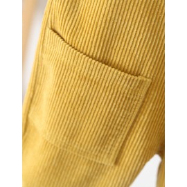 Infant Newborn Baby Boys Girls Cotton Romper Summer Fall Jumpsuit Sleeveless Corduroy Bib Overalls Adjustable Suspender Pants Clothing Set Yellow 12-18 Months