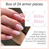 24 Pcs Gradient Almond Press-Ons – Short White Pink French