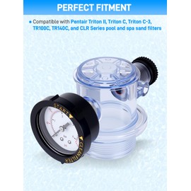 273564 Manual Air Relief Assembly Clear Body Compatible with Pentair Triton II, Triton C, Triton C-3, TR100C, TR140C, and CLR Pool Spa Sand Filters Replace# 273564Z