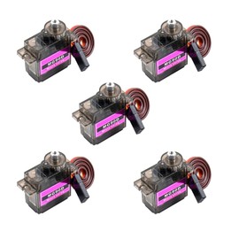 HiRCgo 5pcs MG90D Digital Servo Full Metal Gear Micro Size (SG90/MG90S Compatible) RC Helicopter Airplane Smart Car Robot Arm for DIY Projects (180 Degree)