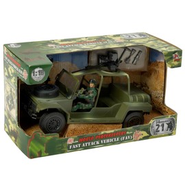 WORLD PEACEKEEPERS from Peterkin | 22cm Fast Attack Vehicle (FAV) with winch, rear gunner position and military figures | 1:18 Scale | Action Figures & Accessories | Ages 3+