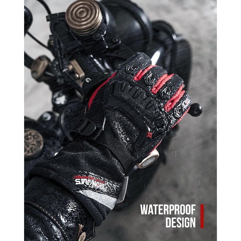 IRON JIA'S Motorcycle Gloves Winter Cold Weather Warm Touchscreen Waterproof