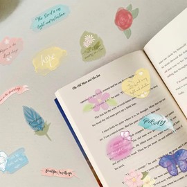 50Pcs Bible Verse Stickers Graffiti Fantasy Aesthetic Stickers for Laptop, Scrapbooking, Journal, Phone, Water Bottle, Kindle, Notebook, Waterproof PET Transparent Decals