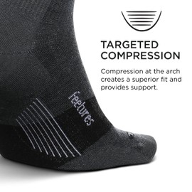 Feetures Merino 10 Ultra Light Quarter Sock Stripe (1 Pair) Medium, Gray