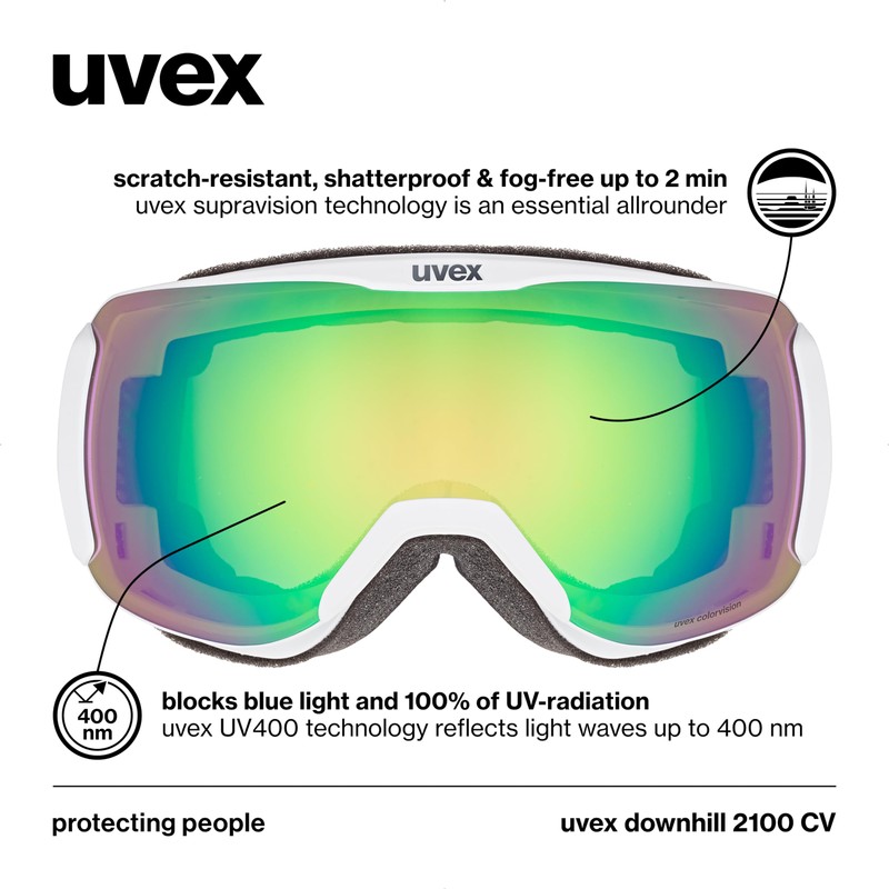 uvex Downhill 2100 CV Ski Goggles Matte White
