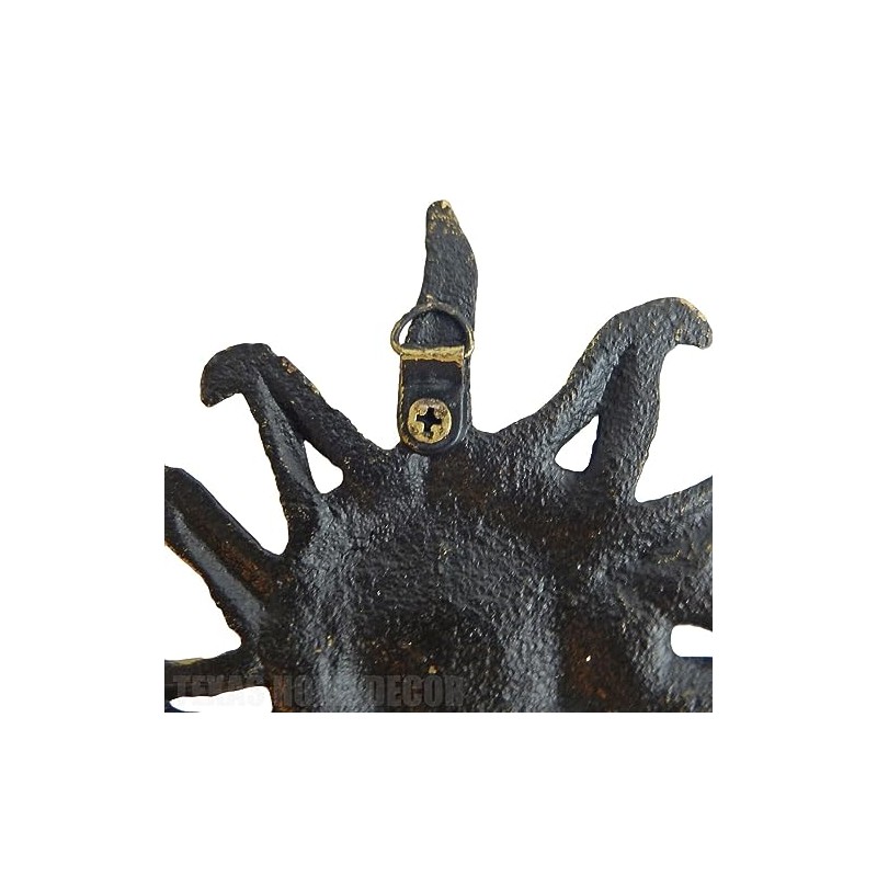 Vintage Sun Face Key Holder Hook Cast Iron Wall Mounted